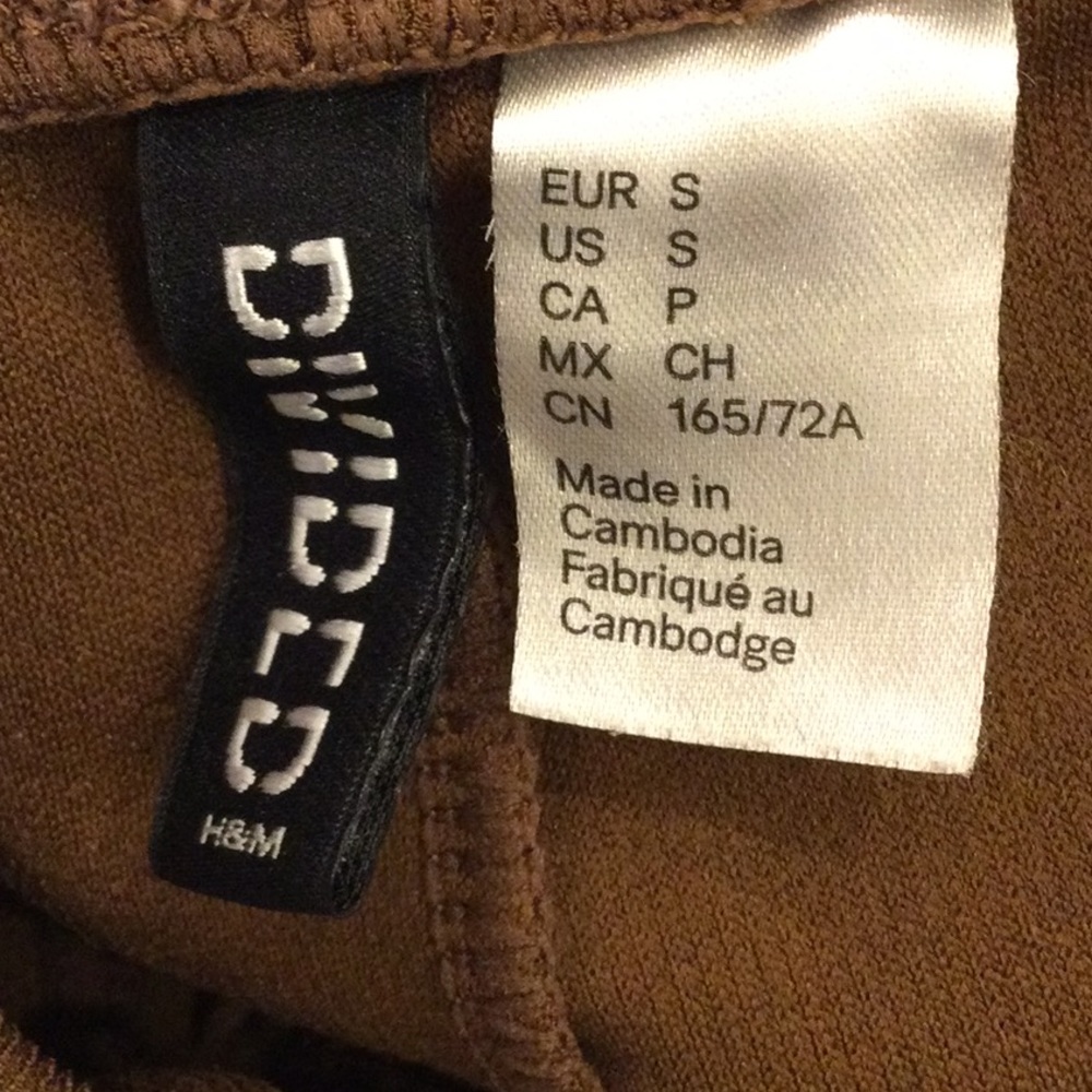 Brown Ribbed Split Hem Stretchy Legging Pants Siz… - image 6